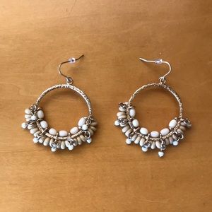 gold beaded hoop earrings